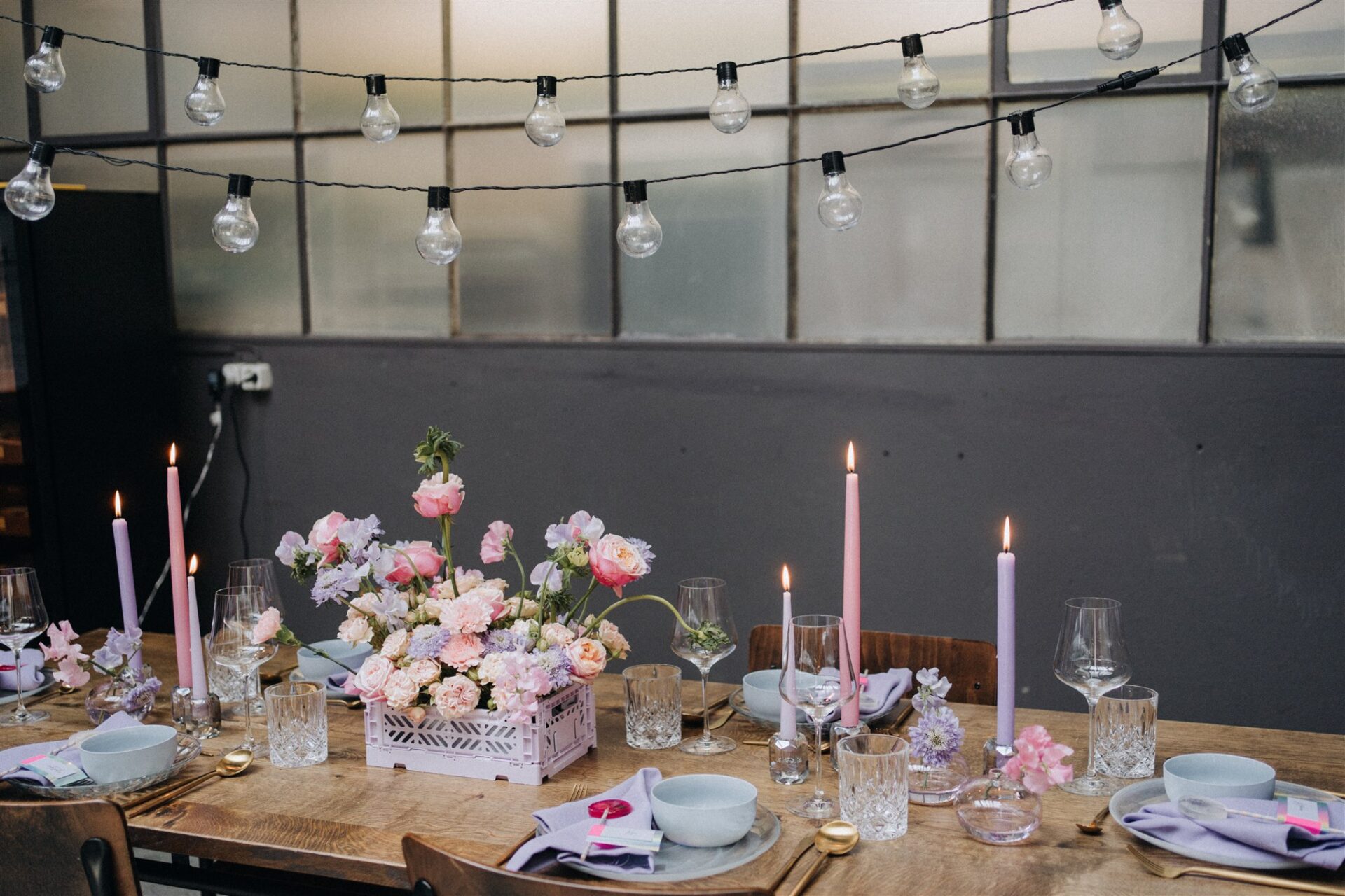 table setting - pink