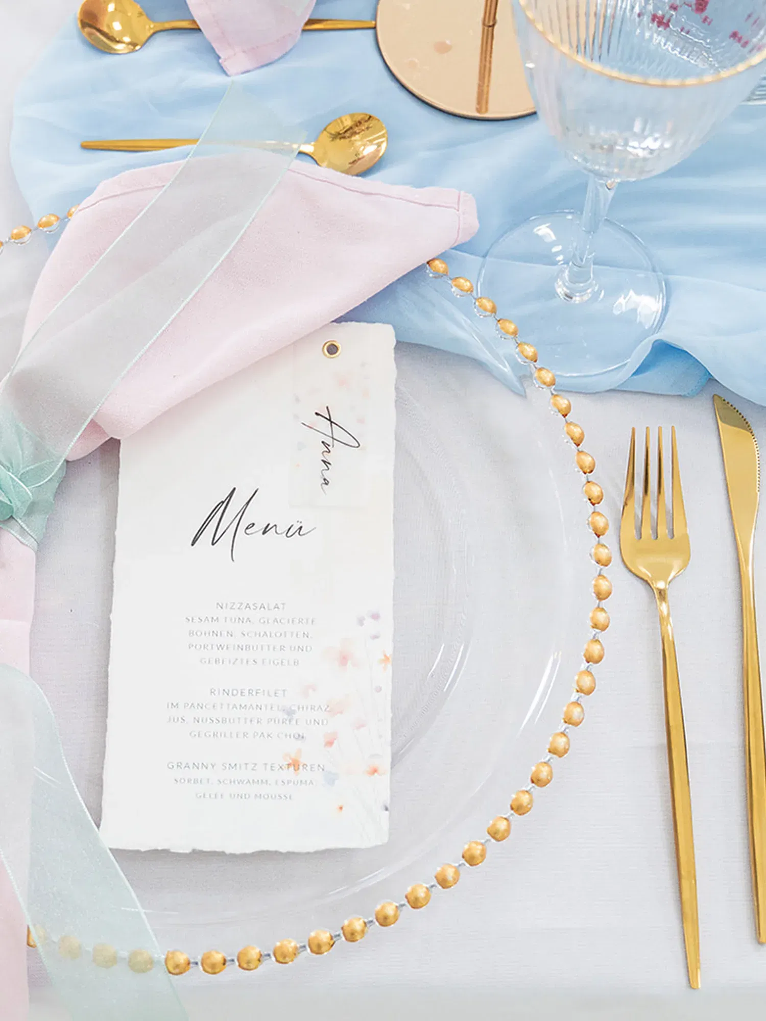 Hochzeitspapeterie - Menü