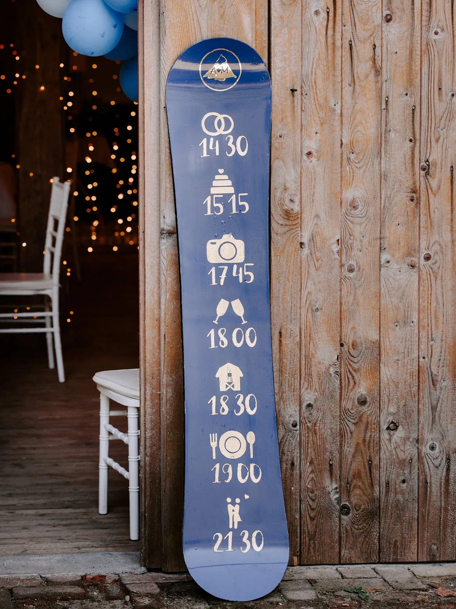 Mottohochzeit - Hochzeitskonzept - Ablaufplan Snowboard