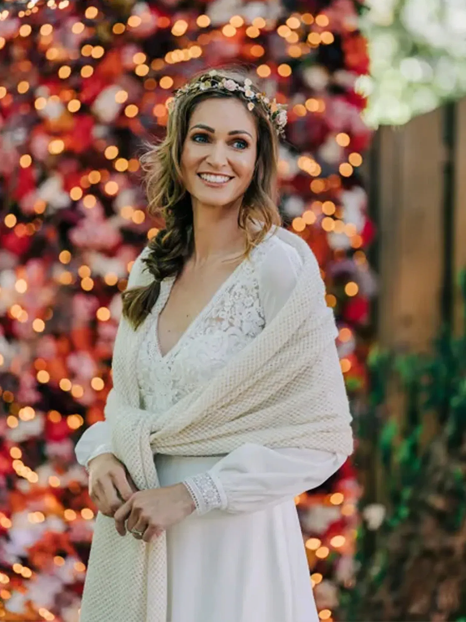 Braut mit Blumenkranz