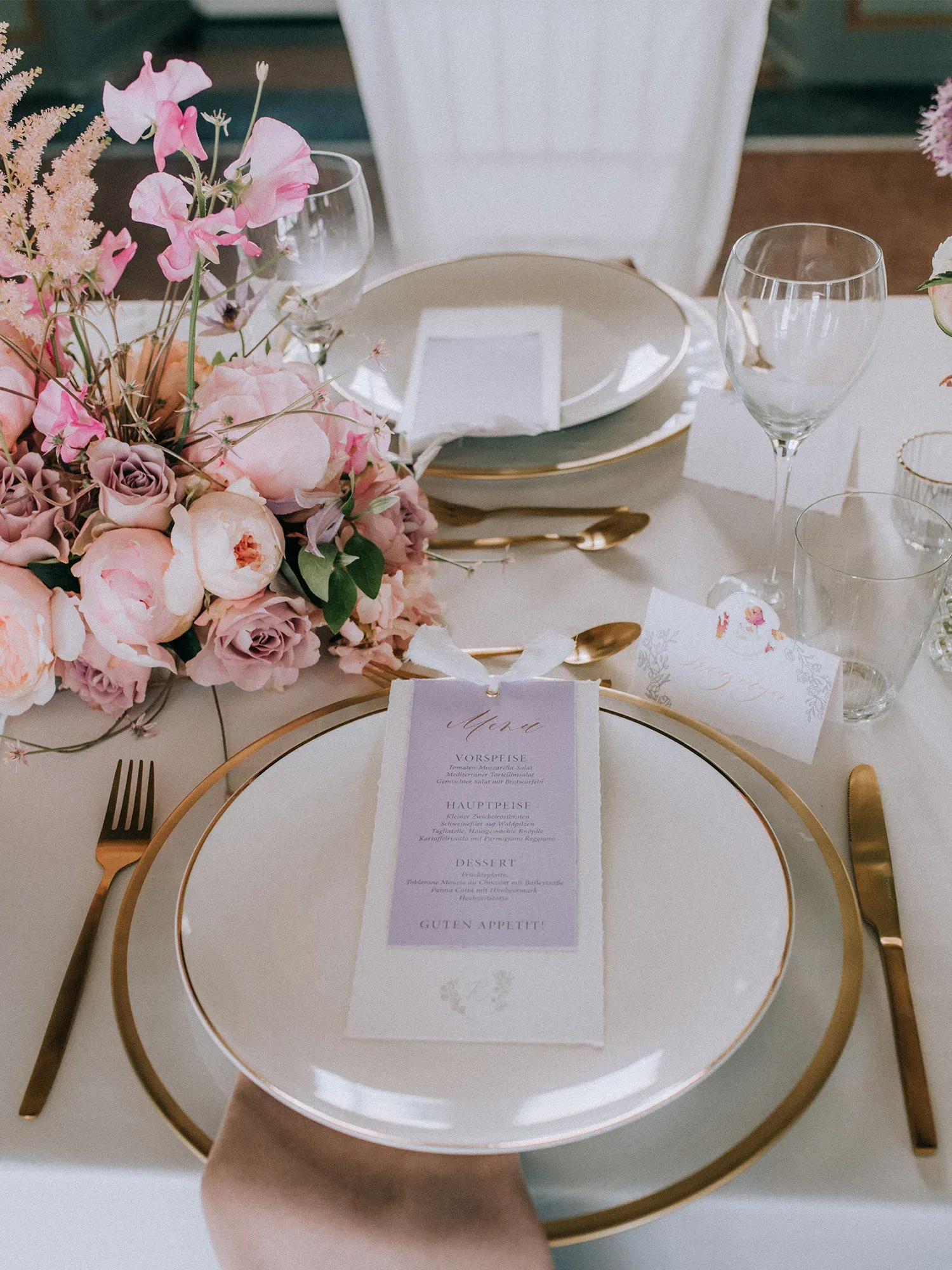 Tischdeko auf einer Hochzeit