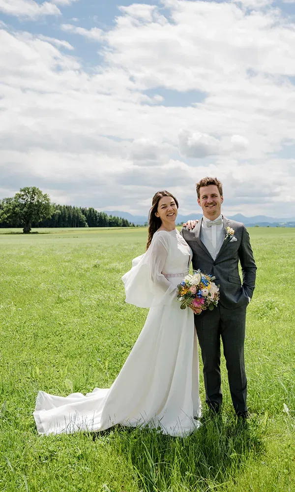 Hochzeitspaar beim Fotoshooting