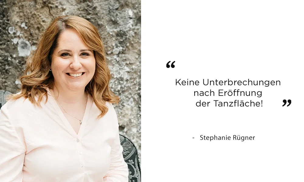 Hochzeitsexpertin Stephanie Rügner teilt ihre Ratschläge für einen reibungslosen Ablauf der Tanzfläche auf einer Hochzeit.