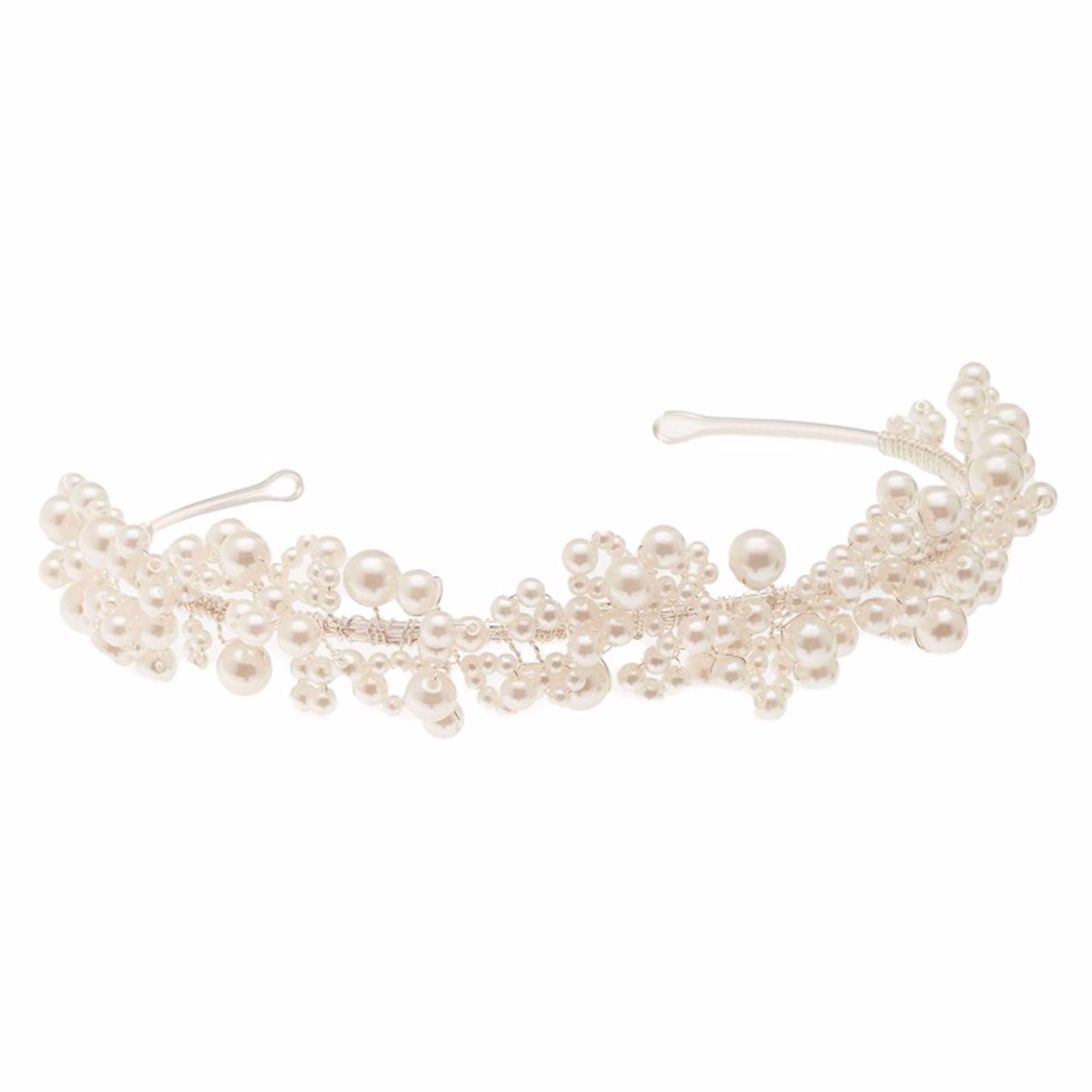 Eleganter Haarschmuck aus Perlen in einem kunstvollen Design, perfekt für Hochzeiten oder festliche Anlässe.