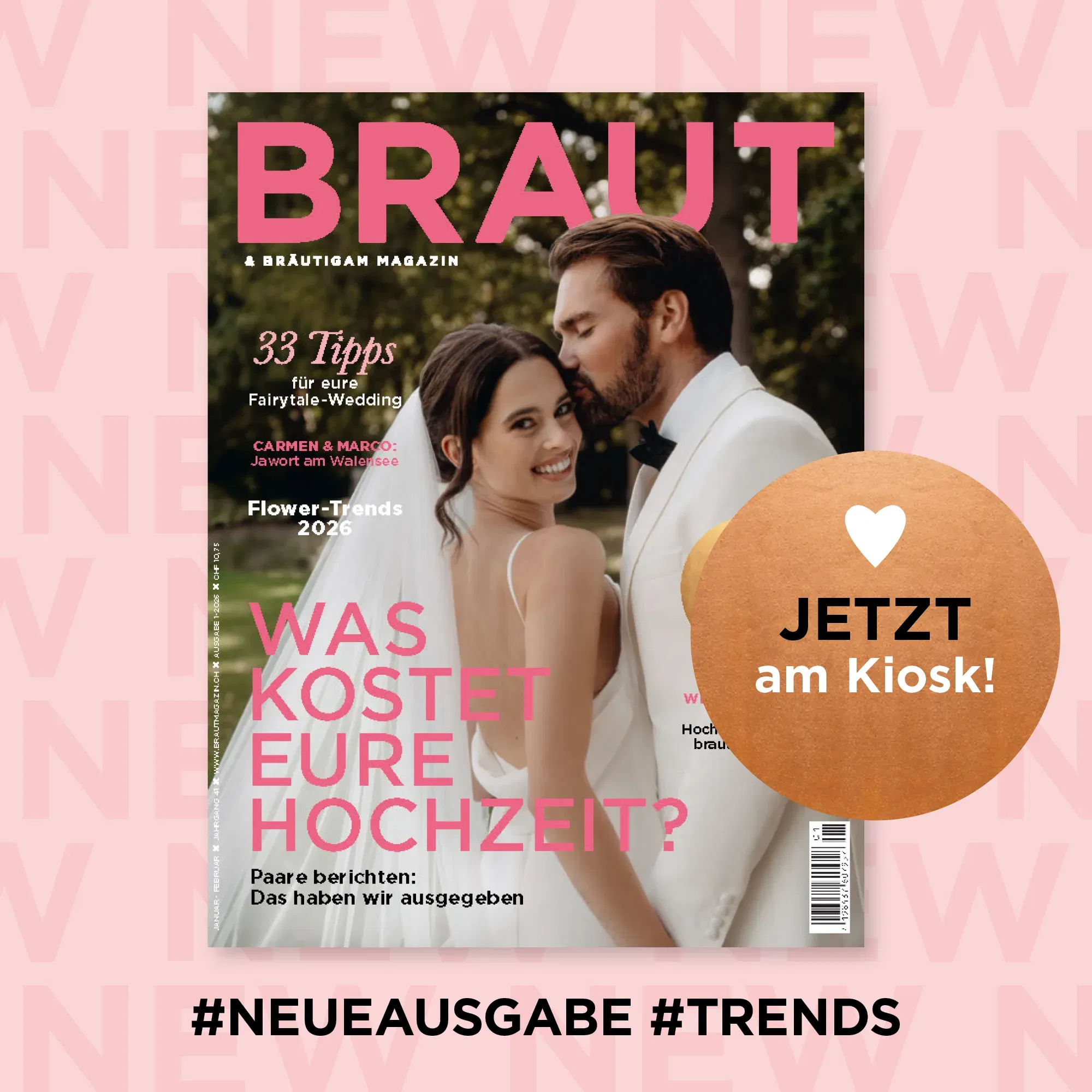 Das Cover des Braut & Bräutigam Magazins der Januar-Februar Ausgabe