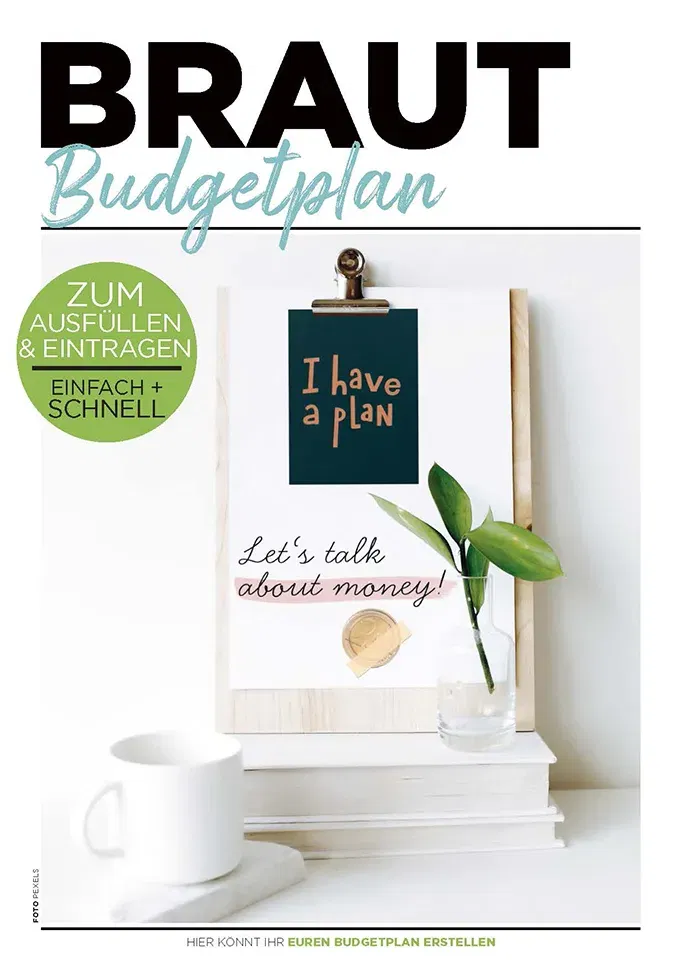 Braut Budgetplan Cover für einfache Hochzeitskostenplanung und Finanzübersicht