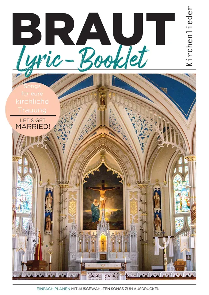 Kirchenlieder Booklet Cover für die kirchliche Trauung mit Liedtexten für die Hochzeit