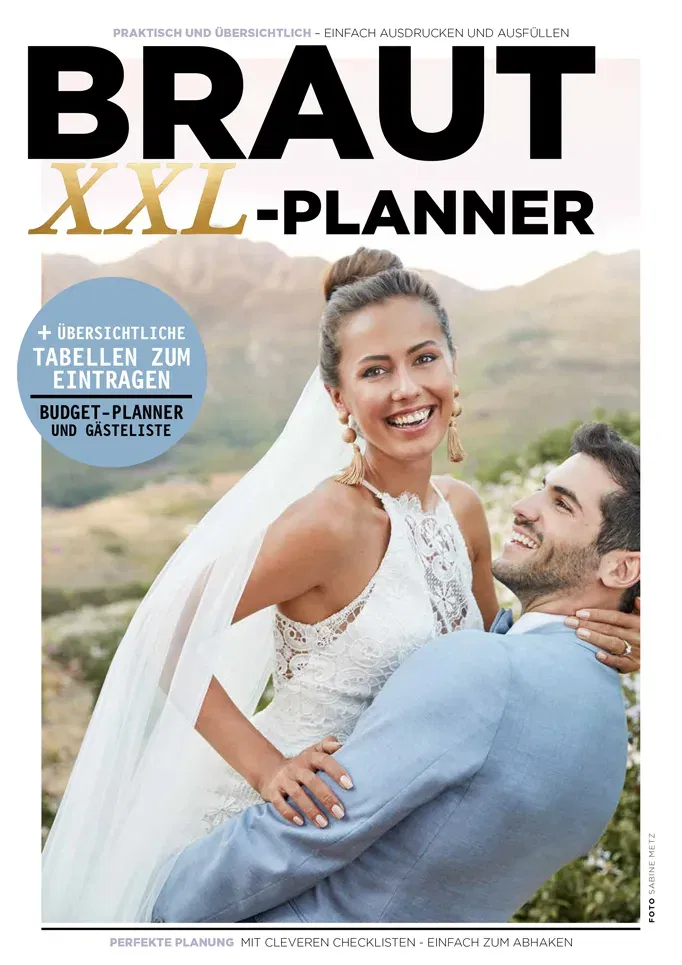XXL Hochzeitsplaner Cover für Budgetplanung, Gästeliste und Checklisten für die perfekte Hochzeit