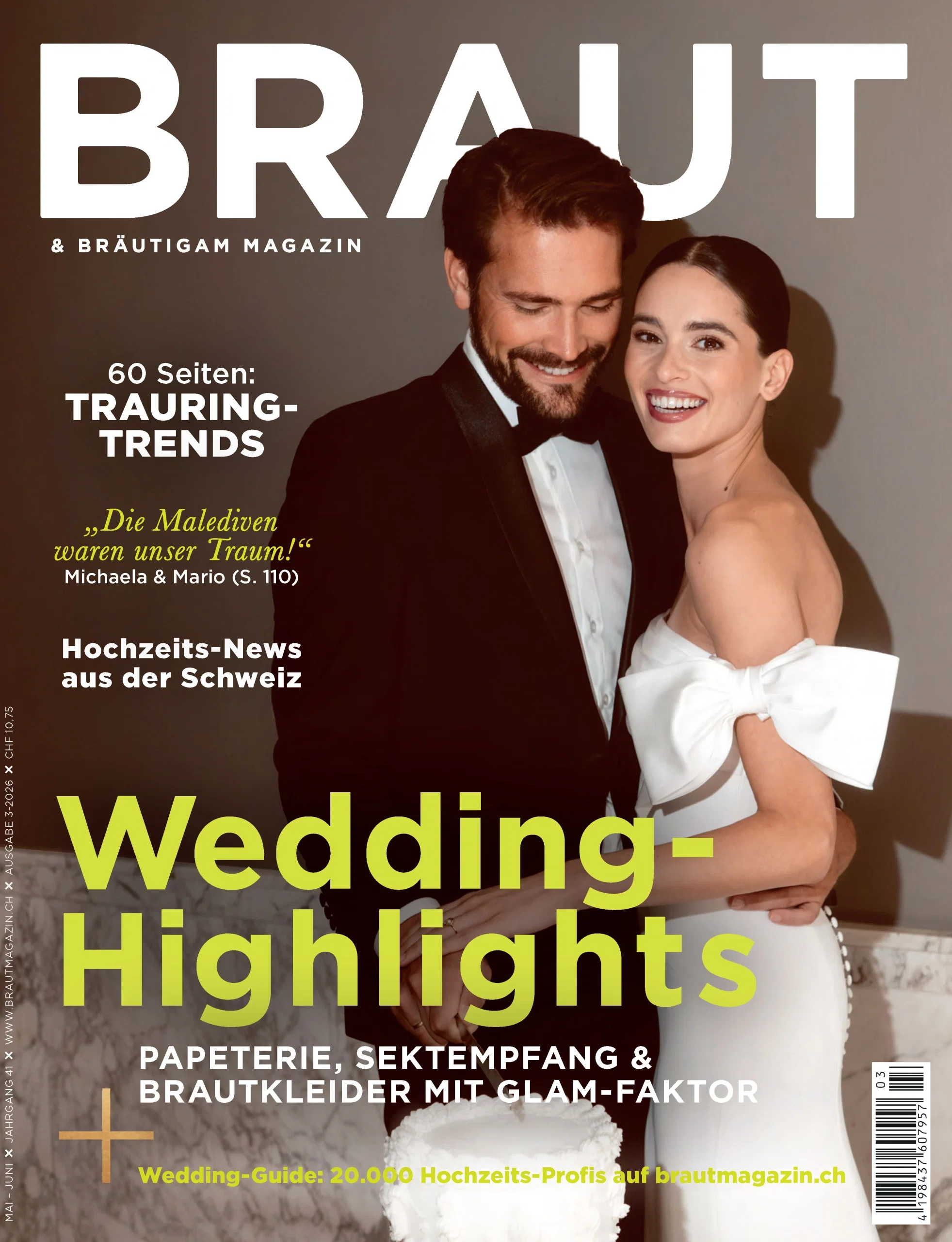 Das Cover der Mai-Juni Ausgabe des Braut und Bräutigam Magazin