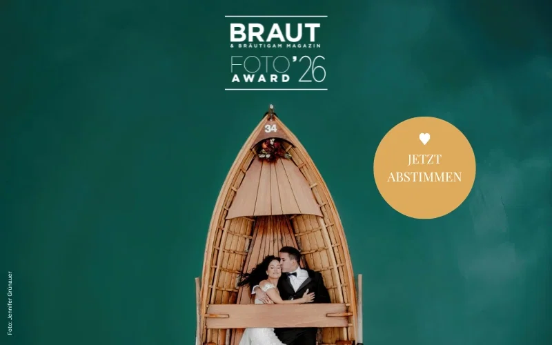 Werbebanner zum Start des Brautfoto Awards 2026.