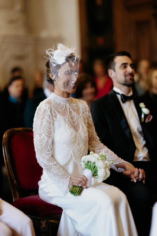 Hochzeitspaar während der Zeremonie